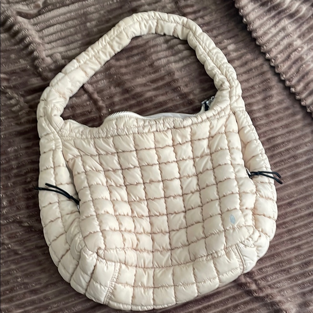 Free people movement quilted carryall bag in off white